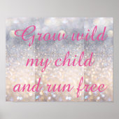 Grow Wild My Child Decor Poster PINK (Vorne)