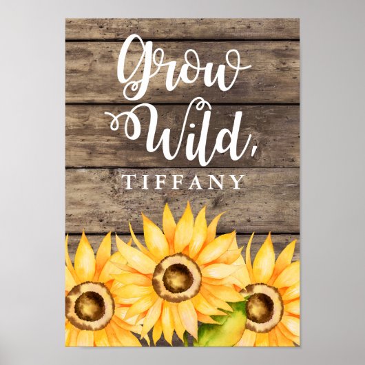 Grow Wild | Sonnenblumen Kinderzimmer Art Poster (Vorne)