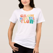 "Grow With The Flow" Retro 70s Typography Tri-Blend Shirt (Vorderseite)