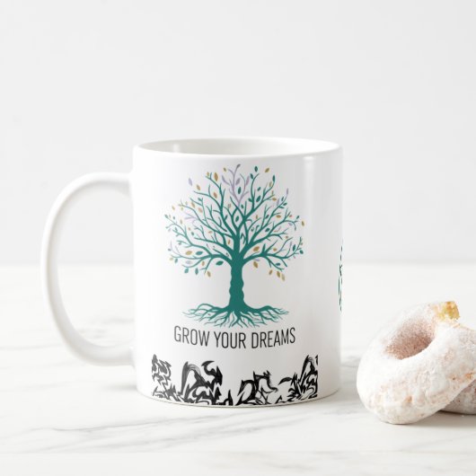 Grow Your Dreams Mug – Follow Your Dreams Inspirat Kaffeetasse (Mit Donut)