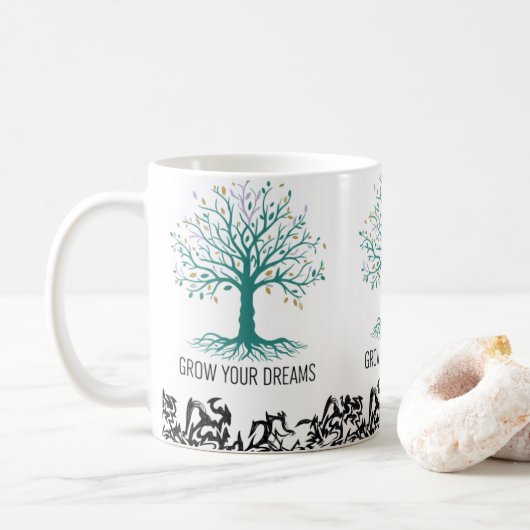 Grow Your Dreams Mug – Follow Your Dreams Inspirat Kaffeetasse (Mit Donut)