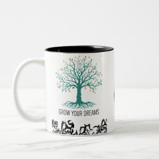 Grow Your Dreams Mug – Follow Your Dreams Inspirat Zweifarbige Tasse