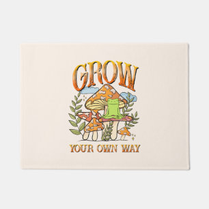 "Grow your own way"   Frosch und Pilze vermitteln Fußmatte