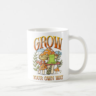 "Grow your own way"   Frosch und Pilze vermitteln Kaffeetasse