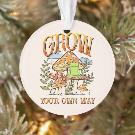 "Grow your own way" | Frosch und Pilze vermitteln Ornament (Baum)