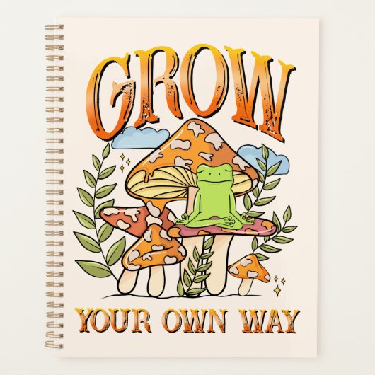 "Grow your own way" | Frosch und Pilze vermitteln Planer (Vorderseite)