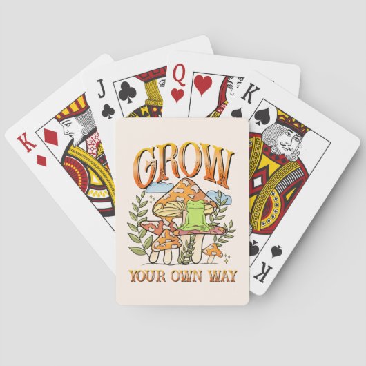 "Grow your own way" | Frosch und Pilze vermitteln Spielkarten (Rückseite)