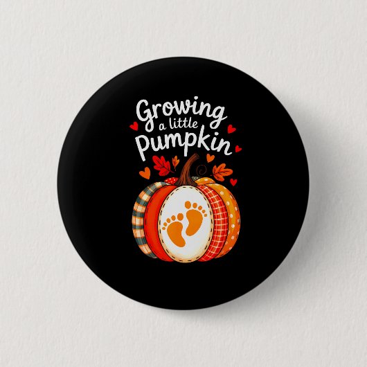 Growing A Little Pumpkin Maternity Pregnancy Thank Button (Vorderseite)