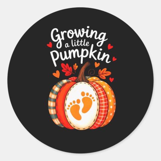 Growing A Little Pumpkin Maternity Pregnancy Thank Runder Aufkleber (Vorderseite)