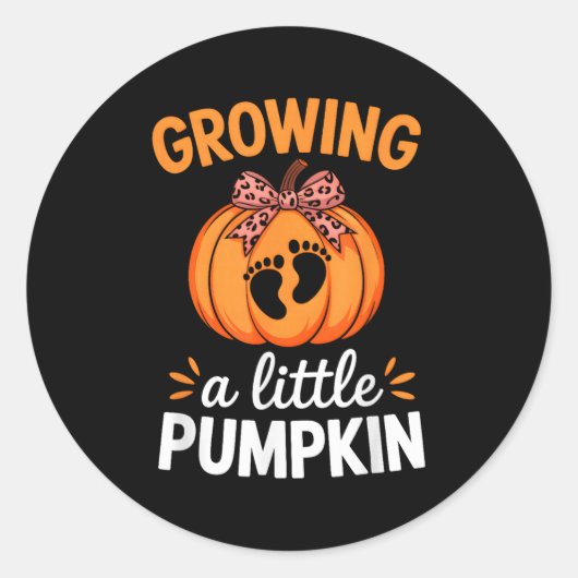Growing A Little Pumpkin Maternity Thanksgiving Mo Runder Aufkleber (Vorderseite)