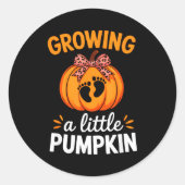 Growing A Little Pumpkin Maternity Thanksgiving Mo Runder Aufkleber (Vorderseite)