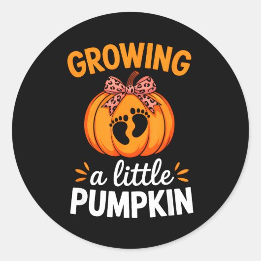 Growing A Little Pumpkin Maternity Thanksgiving Mo Runder Aufkleber (Vorderseite)