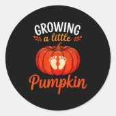 Growing A Little Pumpkin Pregnancy Thanksgiving Ma Runder Aufkleber (Vorderseite)