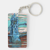 Growing Bridge in einem fantasievollen London Schlüsselanhänger (Rückseite)