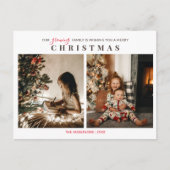 Growing Family 2 Kids Foto Frohe Weihnachten Postkarte (Vorderseite)