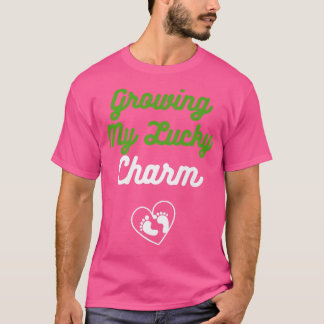 Growing My Lucky Charm Baby Designs For Pregnancy T-Shirt
