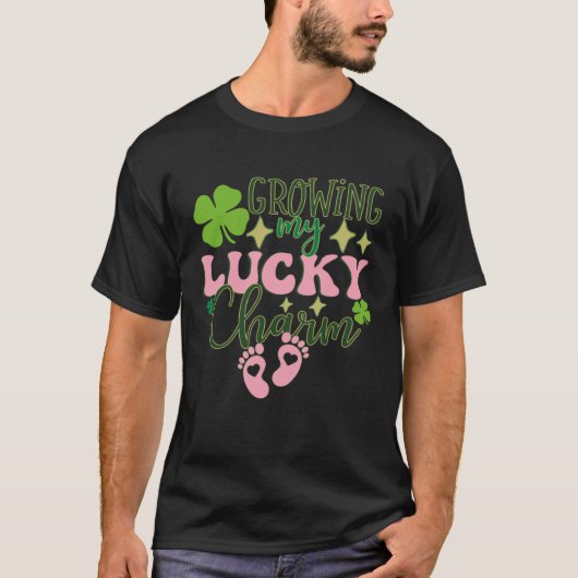 Growing My Lucky Charm St Patrick's Day Pregnancy T-Shirt (Vorderseite)