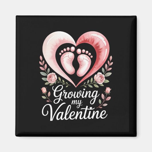 Growing My Valentine By Feet Heart Art Magnet (Vorne)