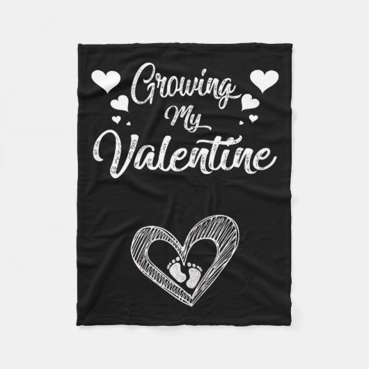 Growing My Valentine Pregnancy New Mom Valentines  Fleecedecke (Vorderseite)