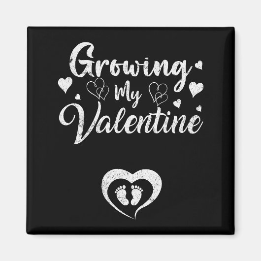 Growing My Valentine Pregnancy New Mom Valentines Magnet (Vorne)
