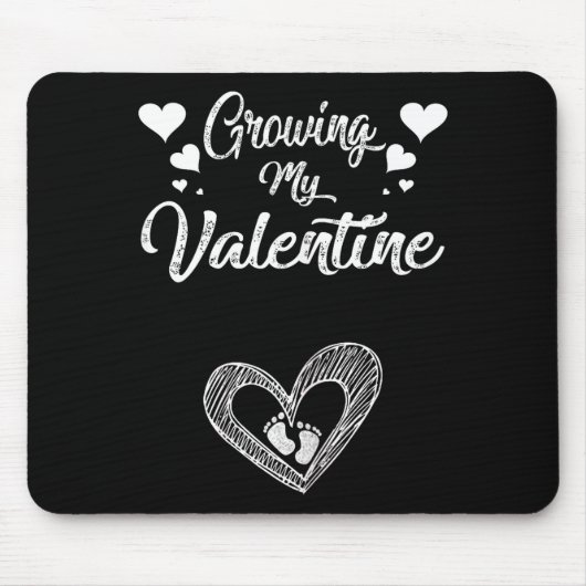 Growing My Valentine Pregnancy New Mom Valentines Mousepad (Vorne)