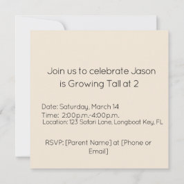 Growing Tall Birthday Einladung