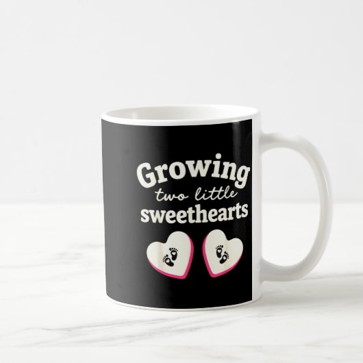 Growing Two Little Sweethearts Valentines Pregnanc Kaffeetasse (Rechts)