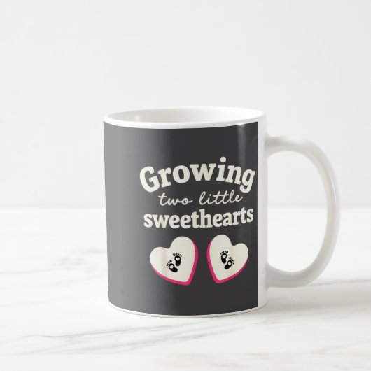Growing Two Little Sweethearts Valentines Pregnanc Kaffeetasse (Rechts)