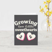 Growing Two Little Sweethearts Valentines Pregnanc Karte (Gelbe Blume)