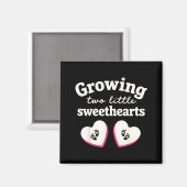 Growing Two Little Sweethearts Valentines Pregnanc Magnet (Vorderseite/Rückseite)