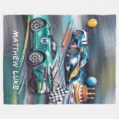 Growing Up To Fast Boy Birthday Party  Fleecedecke (Vorderseite (Horizontal))