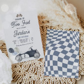 Growing Up Two Fast Blue Race Car 2nd Birthday Einladung