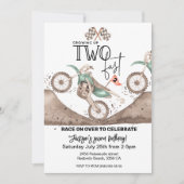 Growing up TWO FAST Dirt Bike 2nd birthday invite Einladung (Vorderseite)