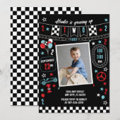 Growing Up Two Fast Racing Birthday Invitation Einladung (Vorne/Hinten)