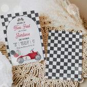 Growing Up Two Fast Red Race Car 2nd Birthday Einladung