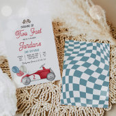 Growing Up Two Fast Red Race Car 2nd Birthday Einladung