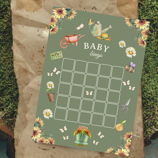 Growing with Love Baby Shower Bingo Game Hinweiskarte
