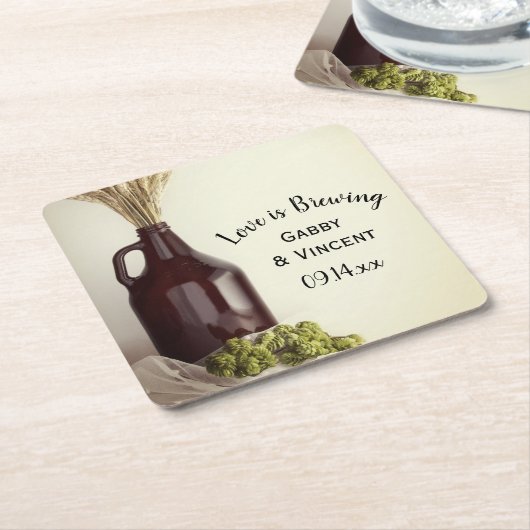 Growler, Hopfen und Brauerei Rechteckiger Pappuntersetzer (angewinkelt)