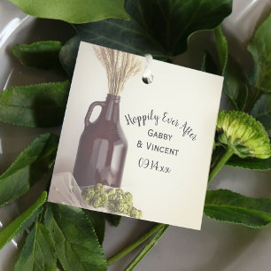 Growler, Hopfen und Weizen Hochzeit hoffnungsfroh  Geschenkanhänger