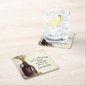 Growler Hops Brauerei Hochzeit speichern das Datum Rechteckiger Pappuntersetzer (Vor Ort)