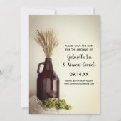 Growler Hops Brauerei Hochzeit speichern das Datum Save The Date (Vorderseite)