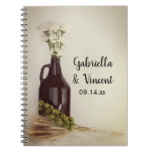 Growler Hops Daisies Brewery Wedding Gästebuch Notizblock (Vorderseite)