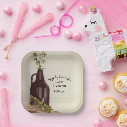 Growler Hops Daisies hoffentlich je nach Hochzeit Pappteller (Party)