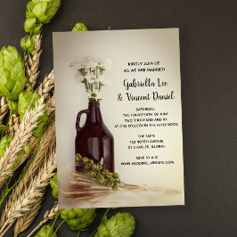 Growler, Hops und Daisies Brewery Wedding Einladung