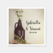 Growler, Hops und Daisies Brewery Wedding Serviette (Vorderseite)