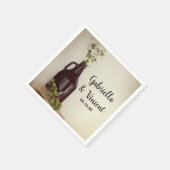 Growler, Hops und Daisies Brewery Wedding Serviette (Ecke)