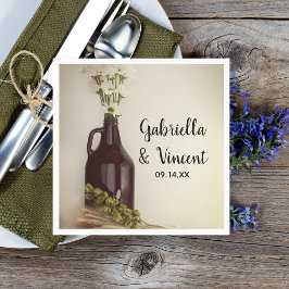 Growler, Hops und Daisies Brewery Wedding Serviette