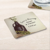 Growler, Hops und Daisies Brewery Wedding Square P Rechteckiger Pappuntersetzer (angewinkelt)