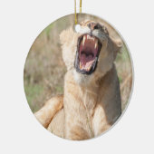 Growling Lioness Keramik Ornament (Links)