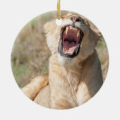 Growling Lioness Keramik Ornament (Hinten)